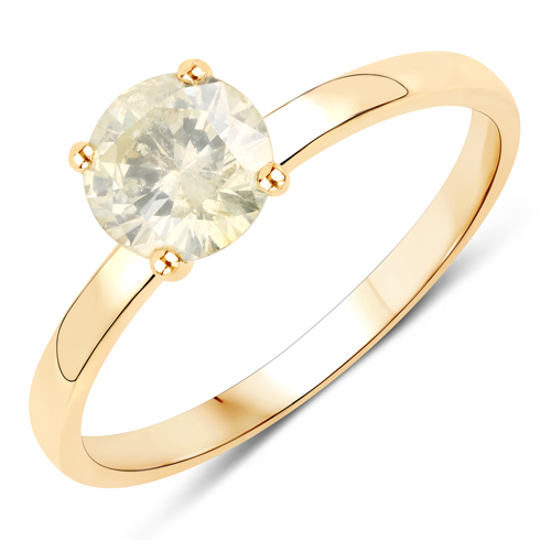 Diamond-1.03 Carat Genuine TLC Diamond 14K Yellow Gold Ring
