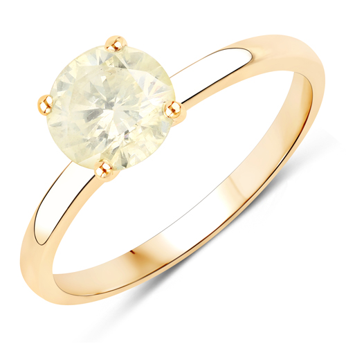 Diamond-1.10 Carat Genuine TLC Diamond 14K Yellow Gold Ring