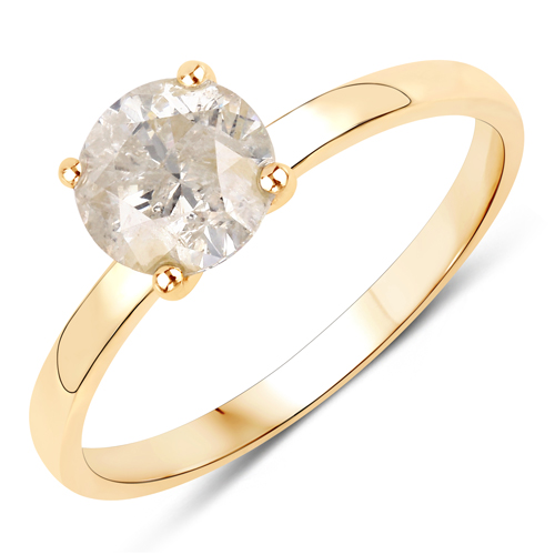 Diamond-1.25 Carat Genuine TLC Diamond 14K Yellow Gold Ring