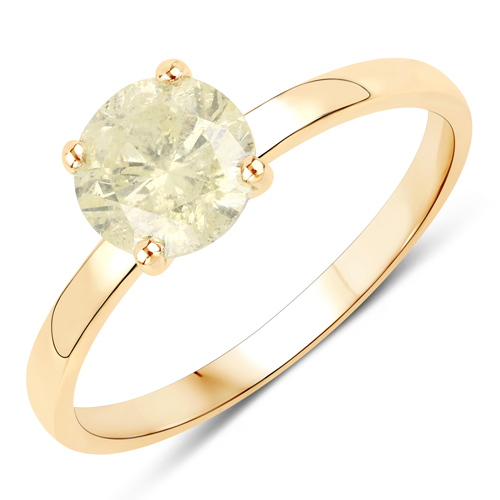 Diamond-1.28 Carat Genuine TLC Diamond 14K Yellow Gold Ring