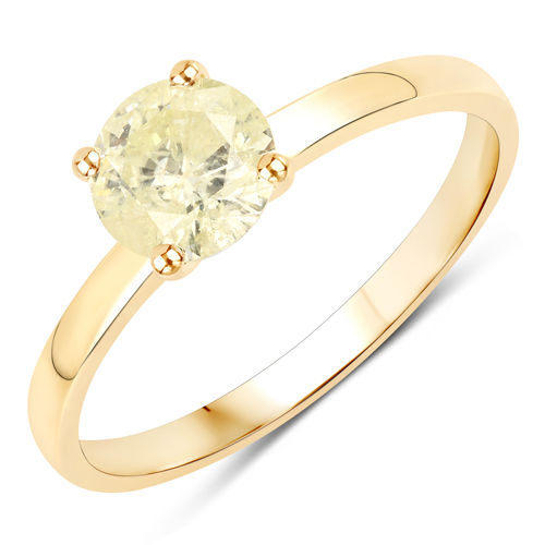 Diamond-0.85 Carat Genuine TLC Diamond 14K Yellow Gold Ring