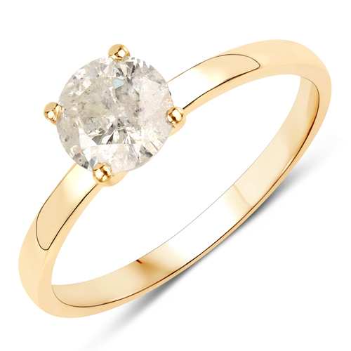 Diamond-0.90 Carat Genuine TLC Diamond 14K Yellow Gold Ring