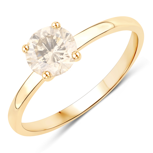Diamond-1.01 Carat Genuine TTLB Diamond 14K Yellow Gold Ring