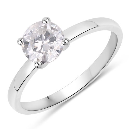 Diamond-0.86 Carat Genuine White Diamond 14K White Gold Ring