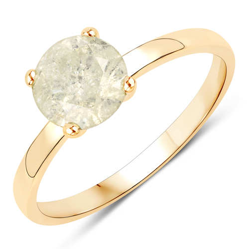 Diamond-1.52 Carat Genuine TLC Diamond 14K Yellow Gold Ring