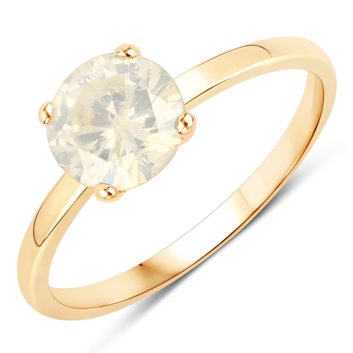Diamond-1.54 Carat Genuine TLC Diamond 14K Yellow Gold Ring