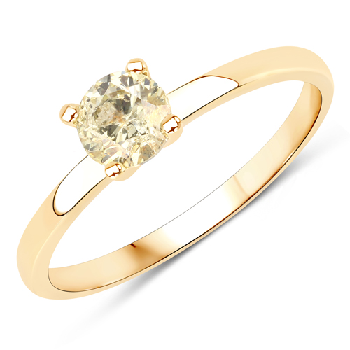 Diamond-0.50 Carat Genuine LB Diamond 14K Yellow Gold Ring
