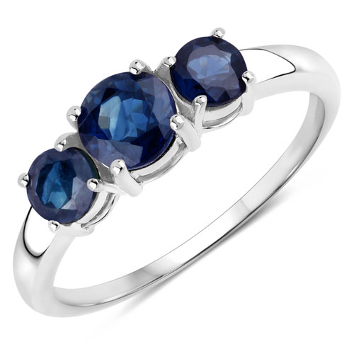 Sapphire-1.25 Carat Genuine Blue Sapphire 14K White Gold Ring