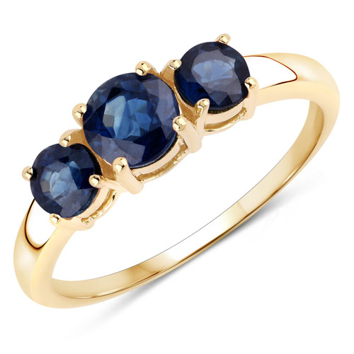 Sapphire-1.25 Carat Genuine Blue Sapphire 14K Yellow Gold Ring