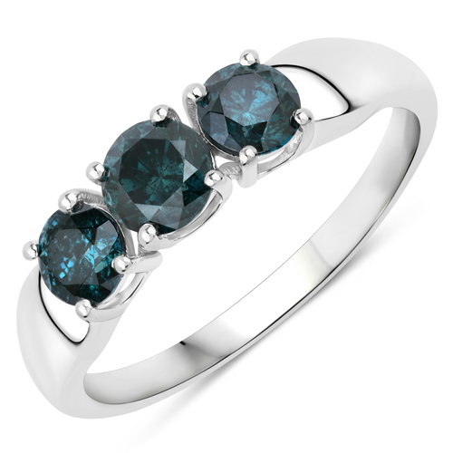 Diamond-1.01 Carat Genuine Blue Diamond 14K White Gold Ring