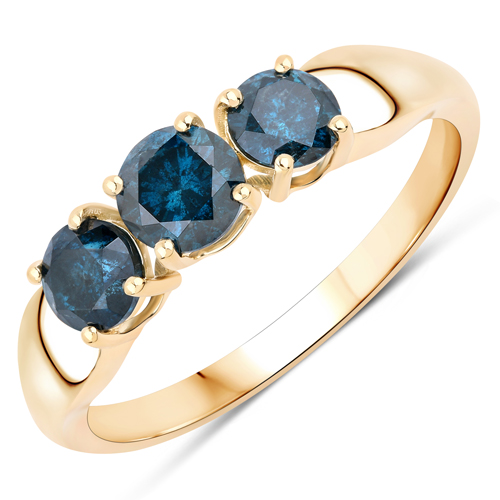 Diamond-1.01 Carat Genuine Blue Diamond 14K Yellow Gold Ring