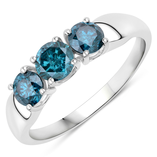 Diamond-1.03 Carat Genuine Blue Diamond 14K White Gold Ring