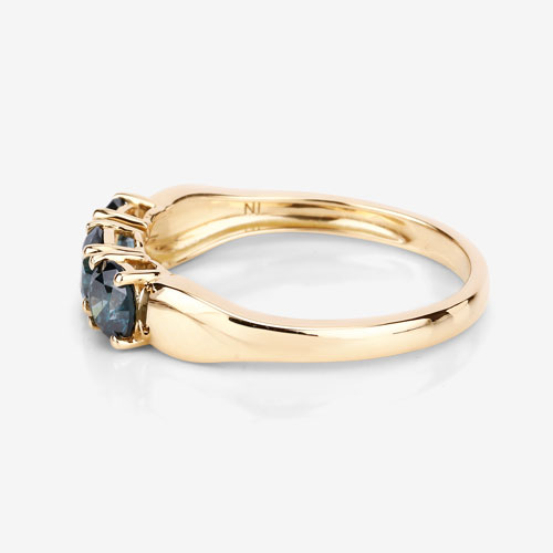1.00 Carat Genuine Blue Diamond 14K Yellow Gold Ring
