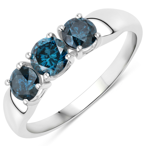 Diamond-1.03 Carat Genuine Blue Diamond 14K White Gold Ring