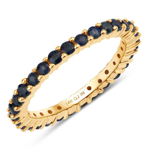 Sapphire-1.38 Carat Genuine Blue Sapphire 14K Yellow Gold Ring