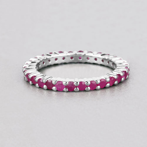 1.38 Carat Genuine Ruby .925 Sterling Silver Ring