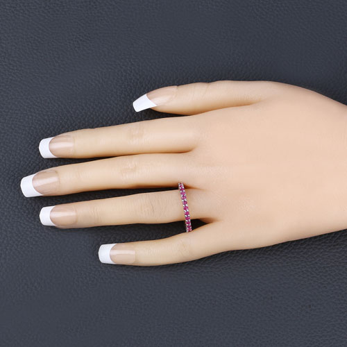 1.38 Carat Genuine Ruby .925 Sterling Silver Ring