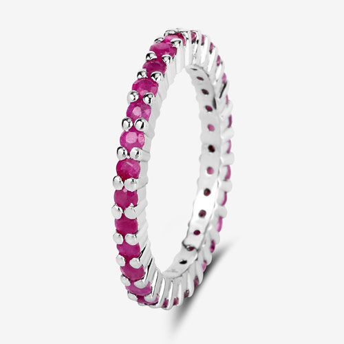 1.38 Carat Genuine Ruby .925 Sterling Silver Ring