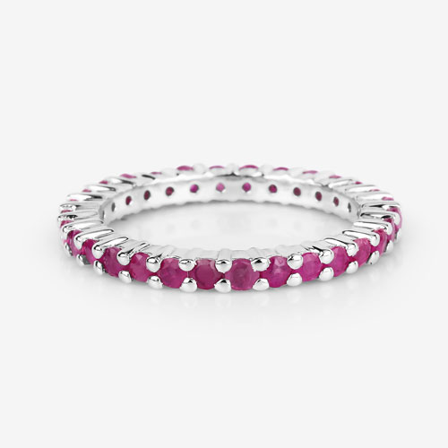 1.38 Carat Genuine Ruby .925 Sterling Silver Ring