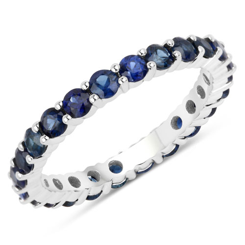 Sapphire-1.63 Carat Genuine Blue Sapphire 14K White Gold Ring