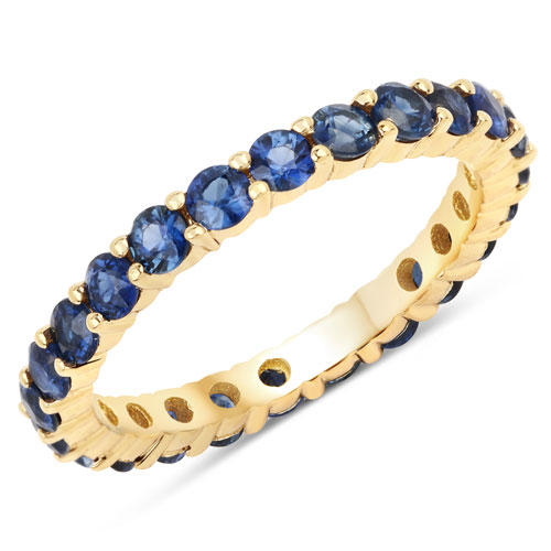 Sapphire-1.63 Carat Genuine Blue Sapphire 14K Yellow Gold Ring