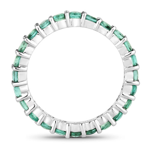 1.44 Carat Genuine Zambian Emerald 14K White Gold Ring