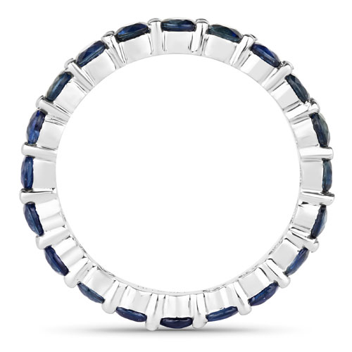 2.60 Carat Genuine Blue Sapphire 14K White Gold Ring
