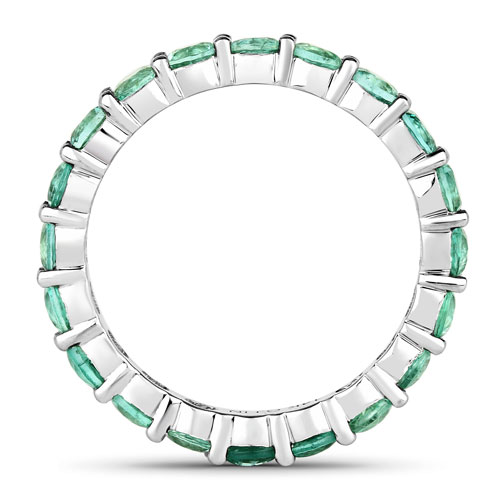 2.00 Carat Genuine Zambian Emerald 14K White Gold Ring