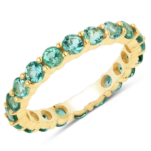 Emerald-2.00 Carat Genuine Zambian Emerald 14K Yellow Gold Ring