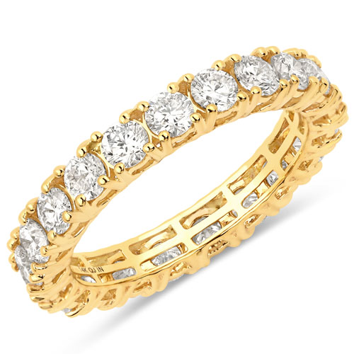 Diamond-2.10 Carat Genuine Lab Grown Diamond 14K Yellow Gold Ring