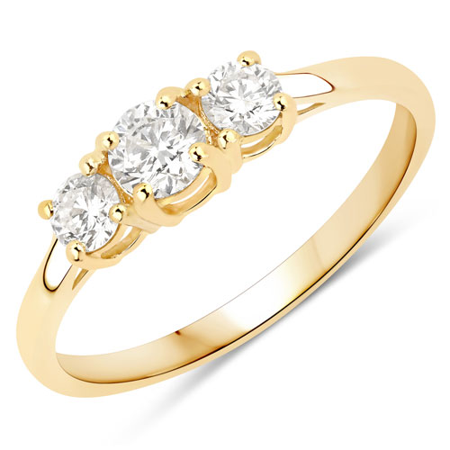 Diamond-0.51 Carat Genuine Lab Grown Diamond 14K Yellow Gold Ring