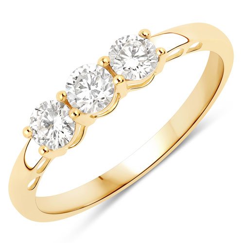 Diamond-0.51 Carat Genuine Lab Grown Diamond 14K Yellow Gold Ring