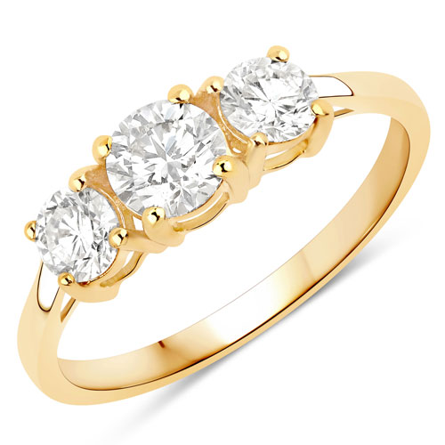 Diamond-1.00 Carat Genuine Lab Grown Diamond 14K Yellow Gold Ring