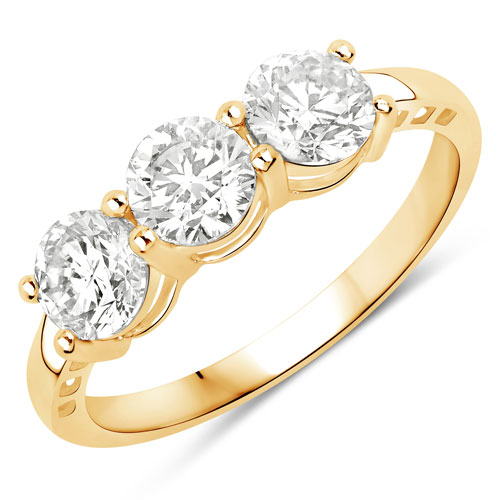 Diamond-1.50 Carat Genuine Lab Grown Diamond 14K Yellow Gold Ring