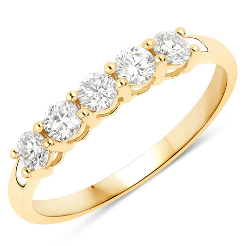 Diamond-0.50 Carat Genuine Lab Grown Diamond 14K Yellow Gold Ring