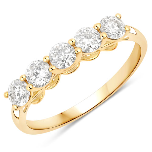 Diamond-0.75 Carat Genuine Lab Grown Diamond 14K Yellow Gold Ring