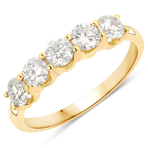 Diamond-1.00 Carat Genuine Lab Grown Diamond 14K Yellow Gold Ring