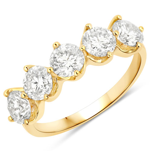 Diamond-2.00 Carat Genuine Lab Grown Diamond 14K Yellow Gold Ring