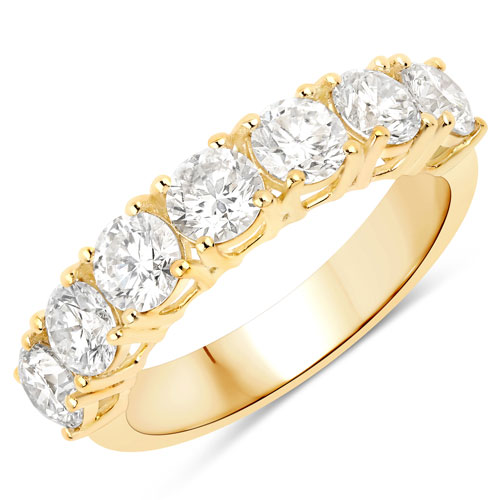 2.10 Carat Genuine Lab Grown Diamond 14K Yellow Gold Ring