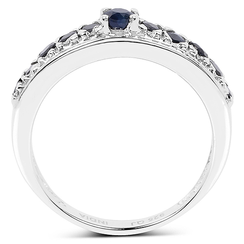 0.57 Carat Genuine Blue Sapphire .925 Sterling Silver Ring