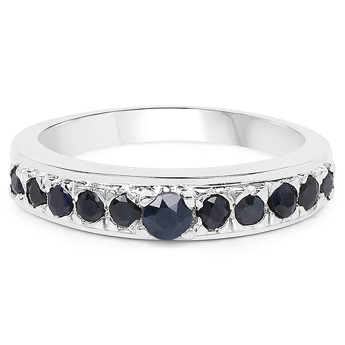 0.57 Carat Genuine Blue Sapphire .925 Sterling Silver Ring