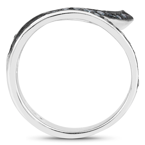 0.46 Carat Genuine Blue Diamond .925 Sterling Silver Ring