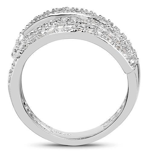 0.83 Carat Genuine White Diamond .925 Sterling Silver Ring