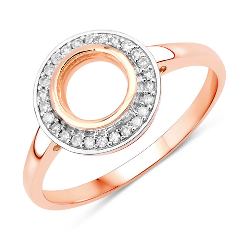 Diamond-0.10 Carat Genuine White Diamond 14K Rose Gold Ring