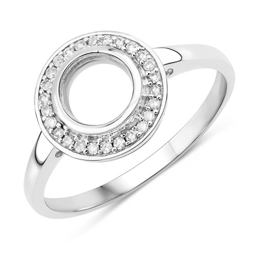 Diamond-0.10 Carat Genuine White Diamond 14K White Gold Ring