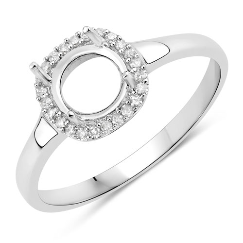 Diamond-0.09 Carat Genuine White Diamond 14K White Gold Ring