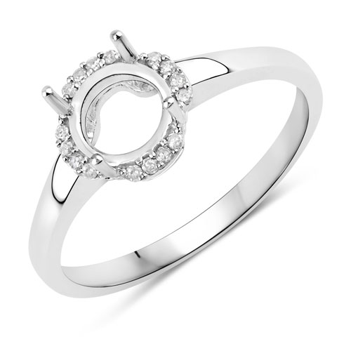 Diamond-0.06 Carat Genuine White Diamond 14K White Gold Ring