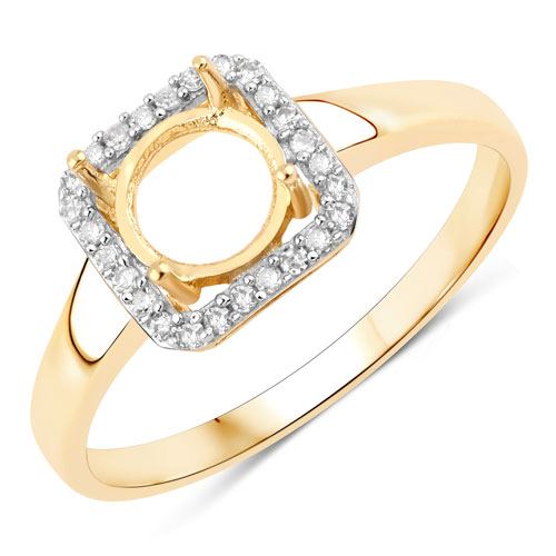 Diamond-0.10 Carat Genuine White Diamond 14K Yellow Gold Ring