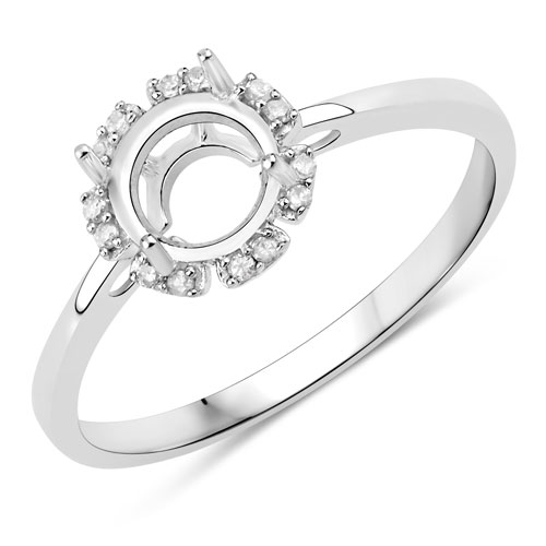 Diamond-0.05 Carat Genuine White Diamond 14K White Gold Ring