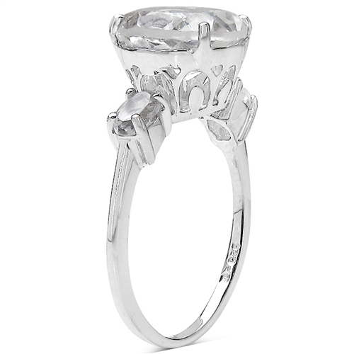 3.50 Carat Genuine Crystal Quartz Sterling Silver Ring